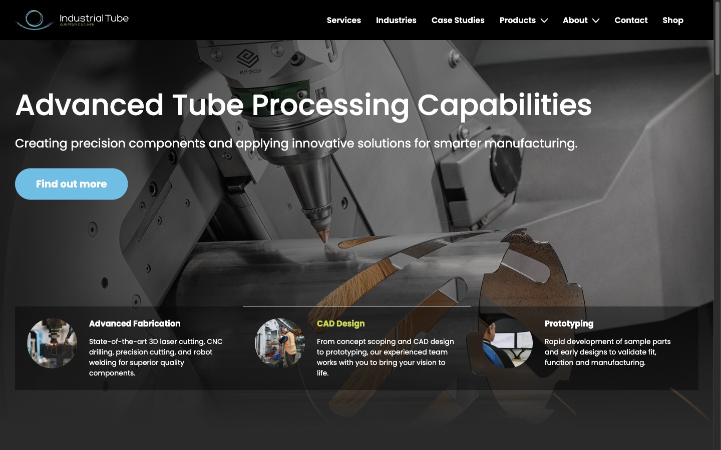 Industrial Tube manufacturing website built by Bronte