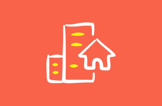 Illustration of an office block, a shop and a house side by side, representing different industries needing different websites